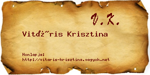 Vitáris Krisztina névjegykártya