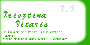 krisztina vitaris business card